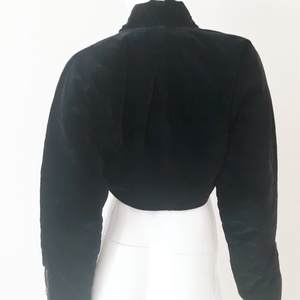 Vintage Oaks by Ferré fekete bársony dzseki M méret - ruha & divat - női ruha - kabát - Meska.hu