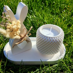 Húsvéti asztaldísz gyertyával  - ünnepi díszek, dekorációk - húsvéti díszek és dekorációk - húsvéti virágos díszek - Meska.hu