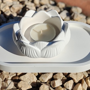 Lótusz virág gyertyatartó, Otthon & Életmód, Gyertya, illat, aroma, Mécses és mécsestartó, Gipszöntés, MESKA