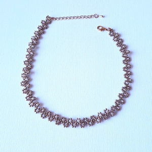 Gyöngyös két soros karkötő vagy rövid állású nyaklánc - pezsgőarany - ékszer - karkötő - gyöngyös karkötő - Meska.hu