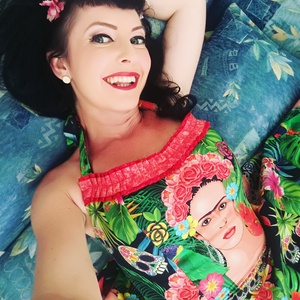 Frida Kahlo mintás rockabilly Pinup ruha - ruha & divat - női ruha - ruha - Meska.hu