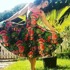 Frida Kahlo mintás rockabilly Pinup ruha - ruha & divat - női ruha - ruha - Meska.hu