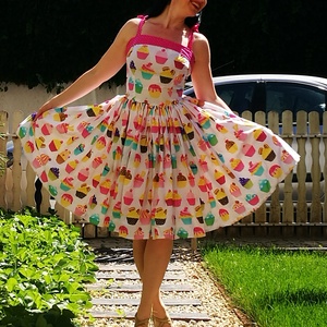 Pinup Rockabilly ruha Cupcake muffinos - ruha & divat - női ruha - ruha - Meska.hu