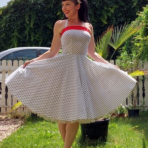 Pinup Rockabilly ruha, pöttyös mintás  - ruha & divat - női ruha - ruha - Meska.hu