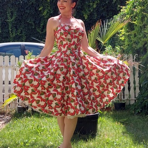 Pinup Rockabilly ruha, dinnye mintás, Ruha & Divat, Női ruha, Ruha, Varrás, MESKA