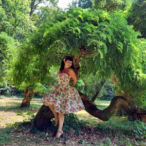 Pinup Rockabilly ruha, rózsa mintás, virágos - ruha & divat - női ruha - ruha - Meska.hu