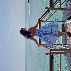 Pinup Rockabilly ruha vitorlás,  sirály mintás,  tengeres - ruha & divat - női ruha - ruha - Meska.hu