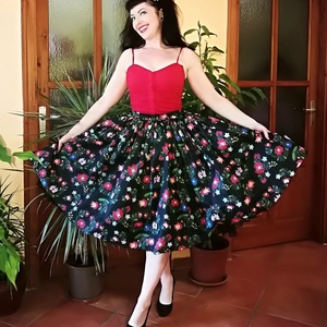 Folk Rockabilly szoknya matyó mintás - Meska.hu