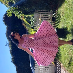 Pinup Rockabilly ruha Koponyás Baby Pink Halloween  - otthon & életmód - dekoráció - halloween - halloweeni jelmez és kiegészítők - Meska.hu