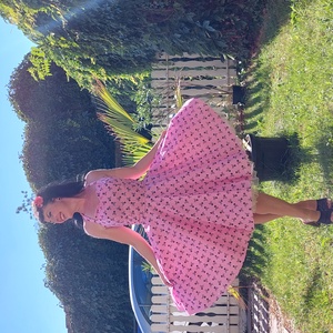 Pinup Rockabilly ruha Koponyás Baby Pink Halloween  - otthon & életmód - dekoráció - halloween - halloweeni jelmez és kiegészítők - Meska.hu