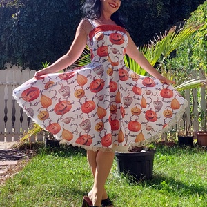 Pinup Rockabilly ruha vidám tökök Halloween , Otthon & Életmód, Dekoráció, Halloween, Halloweeni jelmez és kiegészítők, Varrás, MESKA