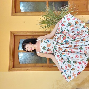Pinup Rockabilly ruha, karácsonyi mintás  - ruha & divat - női ruha - ruha - Meska.hu