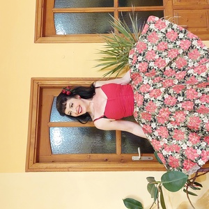 Folk Rockabilly szoknya Mikulás virágos arannyal futtatottkarácsonyi mintás  - ruha & divat - női ruha - szoknya - Meska.hu