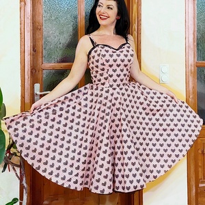 Pinup Rockabilly ruha szív mintás piros kockás alapon, Ruha & Divat, Női ruha, Ruha, Varrás, MESKA