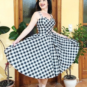 Pinup Rockabilly ruha fekete fehér kockás - ruha & divat - női ruha - ruha - Meska.hu Pinup Rockabilly ruha fekete fehér kockás - ruha & divat - női ruha - ruha - Meska.hu