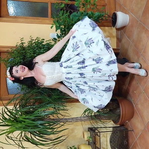 Pinup Rockabilly szoknya levendulás - ruha & divat - női ruha - szoknya - Meska.hu