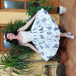 Pinup Rockabilly szoknya levendulás - ruha & divat - női ruha - szoknya - Meska.hu