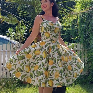 Pinup Rockabilly ruha,  citrom mintás  - ruha & divat - női ruha - ruha - Meska.hu