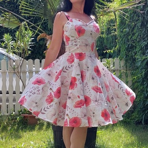 Pinup Rockabilly ruha,  pipacs mintás  - ruha & divat - női ruha - ruha - Meska.hu