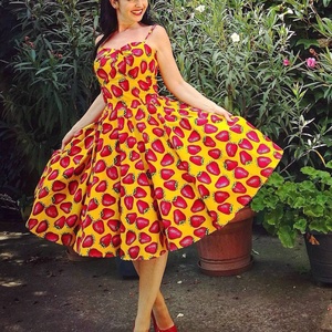 Folk Rockabilly ruha eper mintás LIMITÁLT  - Meska.hu