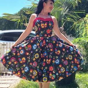 Rockabilly, pinup ruha rózsa, kakas, népi mintás, matyó,  kalocsai,  néptánc , Ruha & Divat, Női ruha, Ruha, Varrás, MESKA