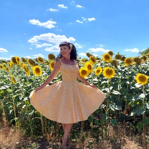 Pinup Rockabilly ruha,  apró százszorszép,  margareta mintás  - ruha & divat - női ruha - ruha - Meska.hu
