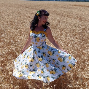 Rockabilly, pinup ruha citrom mintás  - Meska.hu