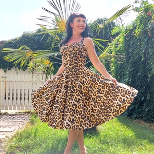 Pinup Rockabilly ruha leopard mintás  - ruha & divat - női ruha - ruha - Meska.hu