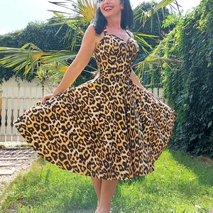 Pinup Rockabilly ruha leopard mintás  - Meska.hu