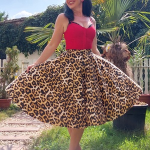 Pinup Rockabilly szoknya, leopárd mintás  - Meska.hu