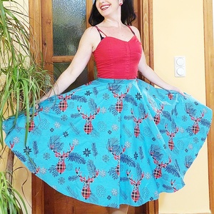 Pinup Rockabilly szoknya karácsonyi mintás  - Meska.hu
