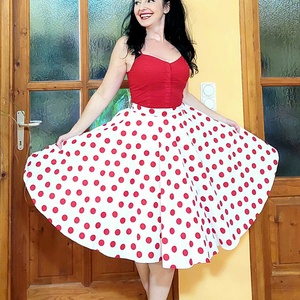 Pinup Rockabilly szoknya  piros pöttyös , Ruha & Divat, Női ruha, Szoknya, Varrás, Meska