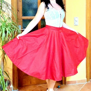 Pinup Rockabilly szoknya  piros, menyecske, Valentin napi - Meska.hu