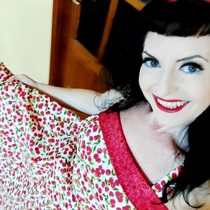 Pinup Rockabilly ruha cseresznyés  - ruha & divat - női ruha - ruha - Meska.hu