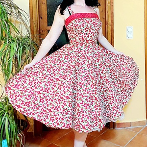 Pinup Rockabilly ruha cseresznyés  - ruha & divat - női ruha - ruha - Meska.hu