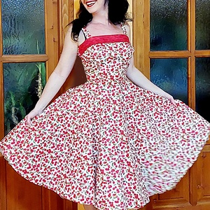 Pinup Rockabilly ruha cseresznyés , Ruha & Divat, Női ruha, Ruha, Varrás, MESKA