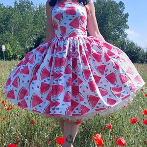 Pinup Rockabilly ruha,  dinnye mintás , Ruha & Divat, Női ruha, Ruha, Varrás, MESKA