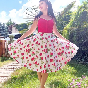 Folk Rockabilly eper mintás  epres , Ruha & Divat, Női ruha, Szoknya, Varrás, MESKA