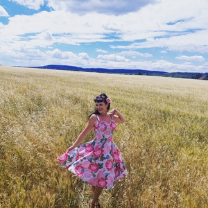 Rockabilly, pinup ruha rózsa mintás  - ruha & divat - női ruha - ruha - Meska.hu