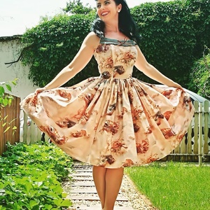 Pinup Rockabilly ruha, tenger mintás, LIMITÁLT  - Meska.hu
