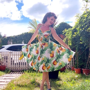Folk Rockabilly ruha, papagáj, trópusi menyecske, mintás  - ruha & divat - női ruha - ruha - Meska.hu