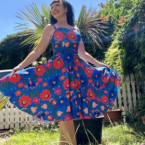 Folk Rockabilly ruha, kalocsai mintás fehér, menyecske, népi mintás , Ruha & Divat, Női ruha, Ruha, Varrás, MESKA