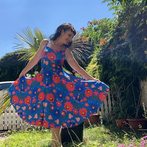 Folk Rockabilly ruha, kalocsai mintás fehér, menyecske, népi mintás  - ruha & divat - női ruha - ruha - Meska.hu