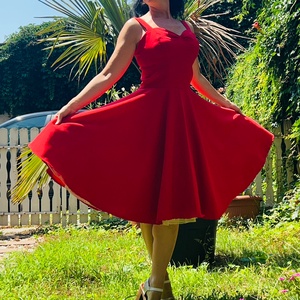 Pinup Rockabilly ruha Menyecske Valentin napi, piros - ruha & divat - női ruha - ruha - Meska.hu