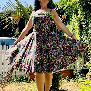 Pinup Rockabilly ruha, mexikói koponya - ruha & divat - női ruha - ruha - Meska.hu