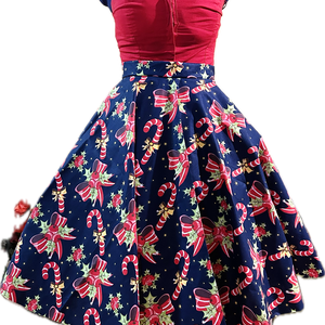 Pinup Rockabilly szoknya LIMITÁLT karácsonyi mintás  - ruha & divat - női ruha - szoknya - Meska.hu