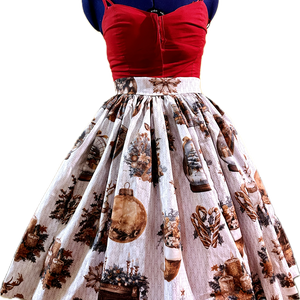 Pinup Rockabilly szoknya Vintage retro karácsonyi mintás  - ruha & divat - női ruha - szoknya - Meska.hu