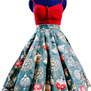 Pinup Rockabilly szoknya Vintage retro karácsonyi mintás  - ruha & divat - női ruha - szoknya - Meska.hu
