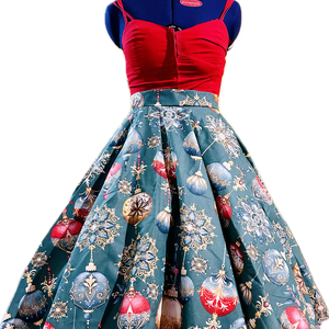 Pinup Rockabilly szoknya Vintage retro karácsonyi mintás  - ruha & divat - női ruha - szoknya - Meska.hu