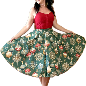 Pinup Rockabilly szoknya Vintage retro karácsonyi mintás , Ruha & Divat, Női ruha, Szoknya, Varrás, MESKA